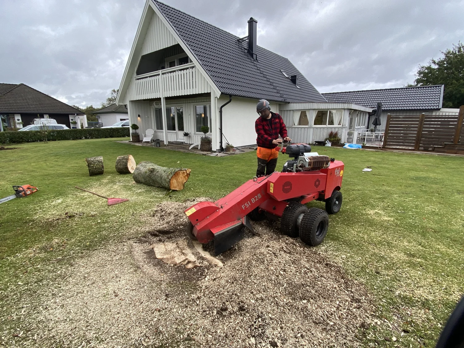 Stubbfräsning på plats
